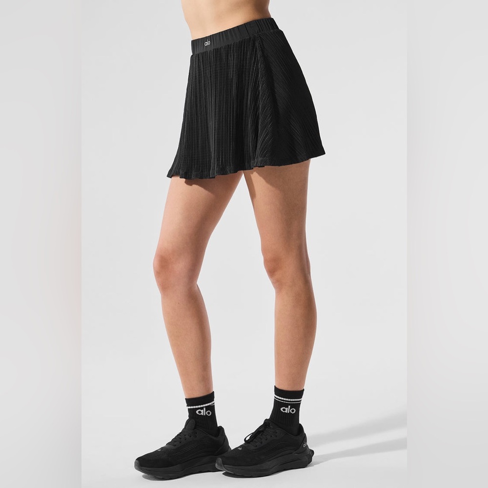 NWT ✨ Alo Yoga Micro Plisse Tennis Skirt Black Size X-Small - Picture 5 of 14